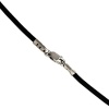 New BLACK Leather Cord Chain (16, 18, 20, 24) Sterling Silver Necklace