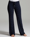 Soft, wide leg pajama pants, a pretty polka dot look from Juicy Couture.