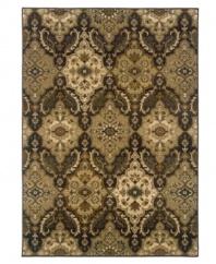 The Odyssey area rug from Sphinx is cross-woven of 36 different colors which gives its timeless medallion motif incredible depth and textural interest. Intricately woven of pure polypropylene for exquisite strength and softness.