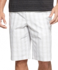 Bored of your normal summer pattern? Change up your look with these plaid shorts from Perry Ellis.
