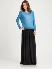 Dropped shoulders, long sleeves and trend-right boatneck characterize this soft, semi-sheer sweater. BoatneckDropped shouldersLong dolman sleevesLinenDry cleanImported of Italian fabricModel shown is 5'10 (177cm) wearing US size Small.