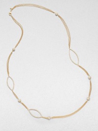 An elegantly delicate style with stone accented stations on multi-row link chains. Glass stonesGoldtoneLength, about 38Lobster clasp closureImported 