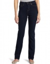 Levi's 512 Misses Petite Perfectly Slimming Straight Leg Jean with Tummy-Slimming Panel, Hammered Dark, 6P