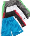 These lightweight shorts from Puma will keep him in top form on the court or the field.