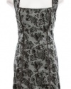 Free People Charcoal Combo Floral Print Stretch Satin Sleeveless Dress