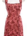 Free People Crimson Combo Floral Print Stretch Satin Sleeveless Dress