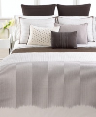 Luxe texture creates captivating charm in this Ribbon Stripe European sham from Vera Wang, featuring a crinkle stripe texture in a solid brown tone.