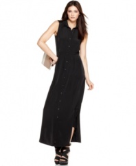 The shirtdress goes long for spring with RACHEL Rachel Roy maxi style! Perfect for a classic yet cool look!