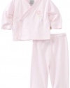 Noa Lily Baby-Girls Newborn Striped Kimono Set with Spring Flowers, Pink/White Stripe, 3 Months