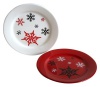 Waechtersbach Snowflakes Cherry and White Rimmed Salad Plates, Set of 4