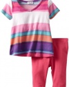 Splendid Littles Baby-Girls Newborn Watercolor Stripe Tunic Set, Sand Castle, 12-18 Months