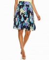 Charter Club Skirt, Pleated Floral Print A-Line Travel Skirt