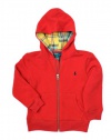 Ralph Lauren Toddler Boy's Plaid Lined Hoodie (4/4T, Red)