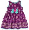 Sweet Heart Rose Girls 2-6X Short Sleeve Bubble Dress and Legging, Purple/Multi, 4