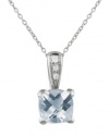 Effy Jewlery 14K White Gold Aquamarine & Diamond Pendant, 1.31 TCW