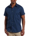 Kenneth Cole Men's Single Zip Pocket Woven Shirt