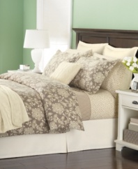 Classic comfort. Contrast blossoms hint at folk art inspiration in Martha Stewart Collection's Inglenook duvet cover, featuring pure cotton flannel for cozy warmth throughout the seasons. (Clearance)