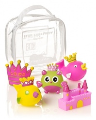Featuring crowns and castles, these bath squirties will have your little royal giggling and splashing.