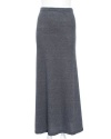 Charcoal Textured Ladies Long Maxi Skirt Elastic Waist