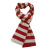 Soft Knit Striped Scarf - Red & White