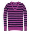 Tommy Hilfiger Women Striped Pima Cotton Logo V-Neck Sweater