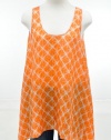 Michael Michael Kors Tangerine Orange Sleeveless Silk Shirt