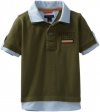 Tommy Hilfiger Boys 2-7 Short Sleeve Ralph Polo Shirt, Terrapin Brown, 07 Regular