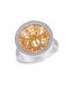 Effy Jewlery White and Rose Gold Diamond Shema Ring, .18 TCW Ring size 7