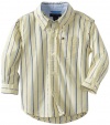 Tommy Hilfiger Baby-Boys Infant Dennis Poplin Stripe Shirt, Sunny Yellow, 12 Months