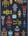 Retro Robot Print Hand-Tufted Acrylic Rug - Lil Mo Whimsy LMJ-1 (5.0 ft. x 7.0 ft. Rectangle)