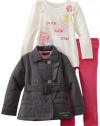 Calvin Klein Girls 2-6X Toddler Jacket With Tee And Pink Jean