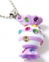 Cute Juicy Inspired Light Purple Candy Pendant/Necklace with Rainbow Multicolor Crystals