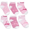 Puma Kids Socks for Girls 6 Pack Short Crew (Baby-4T) Medium Pink, 2T-4T