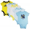 DKNY Baby Boys/Newborn Boys 5pc Short Sleeve Ocean Blue Bodysuits sizes 3-9M