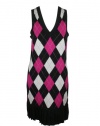 Tommy Hilfiger Womens Argyle Sleeveless Sweater Dress