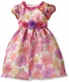 Nannette Girls 4-6x Floral Print Organza Dress