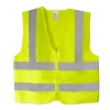 Neiko High Visibility Zipper Front Safety Vest with Reflective Strips, Neon Yellow, Size XXL