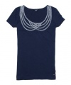 Tommy Hilfiger Women Slim Fit Necklace Applique Short Sleeve T-shirt