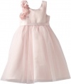 Us Angels Girls 2-6X Empire Dress with Cascade Of Rosettes, Blush Pink, 6