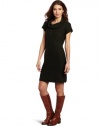 AGB Women's Short Sleeve Cowl Necked Sweater Dress