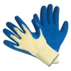 CUT RESISTANT GLOVES-100% KEVLAR®, Heavy Weight Textured Blue Latex Coated,large, (1 pair)