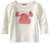 Hartstrings Baby-Girls Infant Cotton Telephone Long Sleeve Tee Shirt, Marshmallow, 24 Months