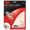 3M Permanent Adhesive Full Sheet Labels, 8.5 x 11 Inches, Clear, 25 per Pack (3500-L)