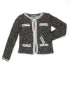 Alice + Olivia Womens Regena Boucle Cardigan Style Sweater