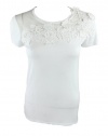 Red Valentino Womens Jersey Lace Illusion Tee Shirt Top