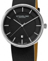 Stuhrling Original Men's 244.33151 Classic Ascot Swiss Quartz Ultra Slim Black Watch with Date