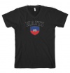 (Cybertela) Haiti Flag Crest Men's V-neck T-shirt Country Pride Shield Tee