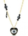 Tarina Tarantino All Eyes on You Heart and Eye Lucite Beads Chain Necklace with Swarovski Crystals Pave