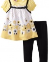 Nannette Baby-girls Newborn 2 Piece Knit Dress and Leggings Set, Yellow, 3-6 Months