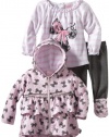 Nannette Baby-girls Infant 3 Piece Bow Hoodie Set